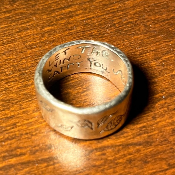 Silver Leaf Engraved Ring - Picture 4 of 4